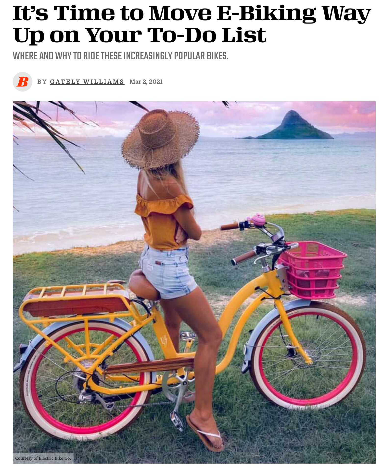 E-Bikes Make Bicycling for Everyone